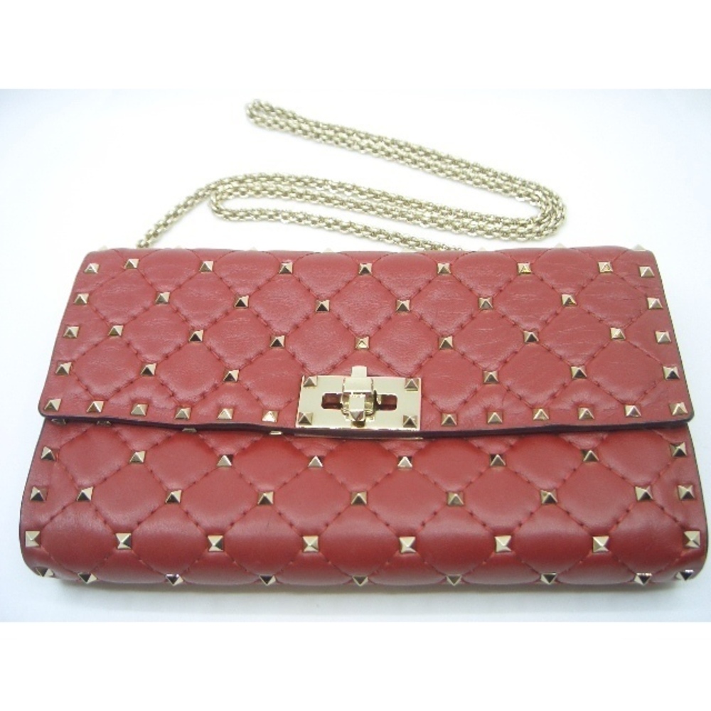Valentino Rockstud Spike Shoulder Bag Leather Black